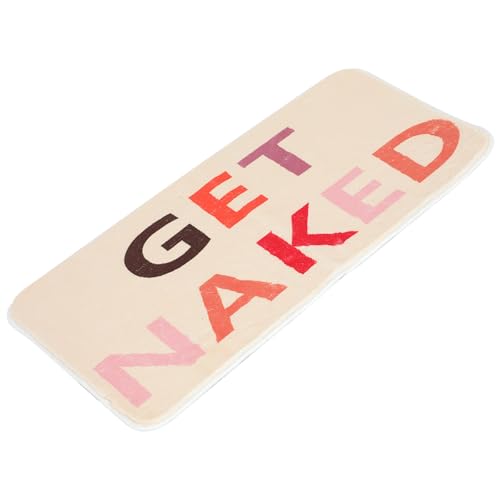 IGTOPS Badezimmerteppich Bunt Badematte rutschfest Waschbar Badteppich Spaßig Badvorleger Weiche Mikrofaser Duschvorleger Absorbierende Badezimmer Teppich Get Naked Badematte (FarbeA, 60 * 120CM) von IGTOPS