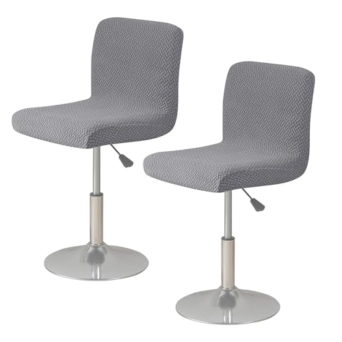 IGTOPS Barhocker-Schonbezüge mit Rückenlehnenbezug, Elastische Sitzbezüge, Hotel Club Bar Stuhlbezug, Bar-Drehstuhlbezug, Stretch-Stuhlbezug für Kurze Drehstuhl, Rückenlehne, Barstuhl (2, Dunkelgrau) von IGTOPS