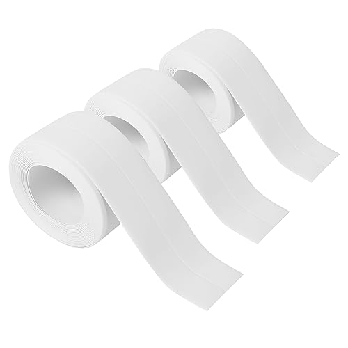 IGTOPS Dichtungsband Selbstklebend, Wasserdicht Dichtband, Fugendichtungsband, Dichtungsstreifen, PVC Wasserdichtes Klebeband für Wandecke, Küche, Badezimmer, Toilette, 38 mm x 3,2 m (3 Rollen, Weiß) von IGTOPS