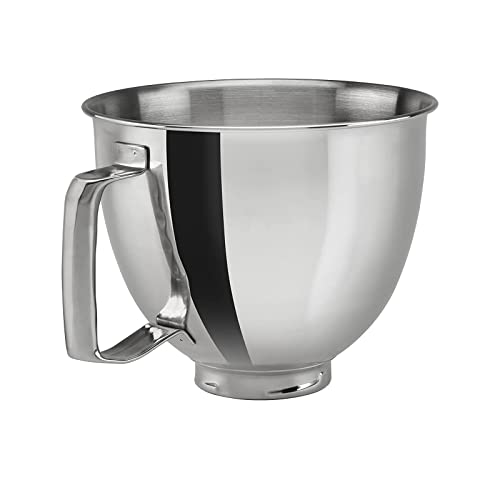 IGTOPS Edelstahl Schüssel Für Kitchen- Aid K5THSBP, 4.8L Edelstahl Rührschüssel Mixer Rührschüssel Mit Griff, Standmixer Schüssel (Für K5THSBP) von IGTOPS