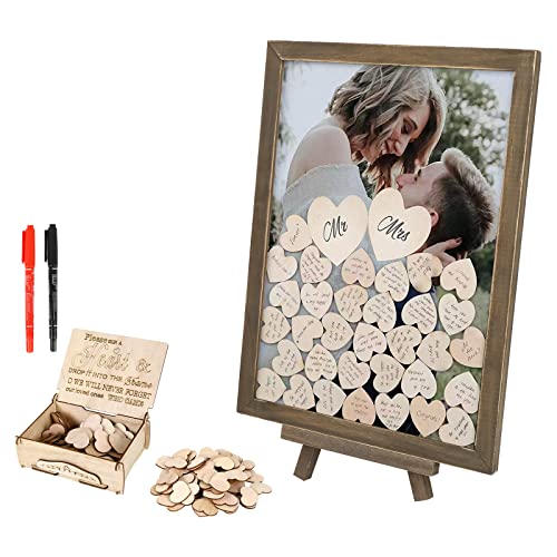 IGTOPS Holz Gästebuch Hochzeit,mit Fotorahmen, 100 Holz Herzen zum beschriften und 2 Marker-Stifte,GäStebuch Hochzeit Holz SetFür Hochzeiten, Geburtstage und Babyshower IGTOPS Holz Gästebuch Hochzeit,mit Fotorahmen, 100 Holz Herzen zum beschriften und 2 Marker-Stifte,GäStebuch Hochzeit Holz SetFür Hochzeiten, Geburtstage und Babyshower von IGTOPS