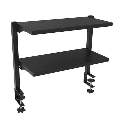 IGTOPS Schreibtisch-Organizer, Klemmregal Anklemmbares, 41cm 2-Tier Regal für Bürobedarf, Spielgeräte und mehr, Ablageschale, Untertisch-Kabel-Organizer, Robuster Schreibtisch-Erweiterungs von IGTOPS