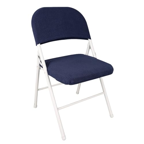 IGTOPS Stuhlhussen,Stretch Stuhlbezug,Klappstuhlbezug,Samt Klappstuhl SlipcoversAbnehmbar Waschbar Spannbezug für Esszimmerstühle Hochzeit Büro Bankette Partys Deko,Universal (1, Blau) von IGTOPS