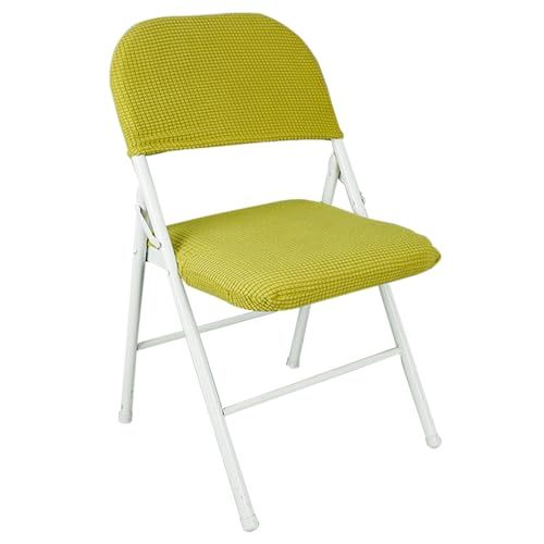 IGTOPS Stuhlhussen,Stretch Stuhlbezug,Klappstuhlbezug,Samt Klappstuhl SlipcoversAbnehmbar Waschbar Spannbezug für Esszimmerstühle Hochzeit Büro Bankette Partys Deko,Universal (1, Gelb) von IGTOPS