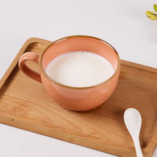 Kaffeetasse Groß Becher Tasse, 700 ml Keramik Suppentassen, Porzellan Müslischalen mit Henkel, Tee Tasse Müsli Salat Schale Schüssel, Geschenke Kaffeetasse (B) von IGTOPS