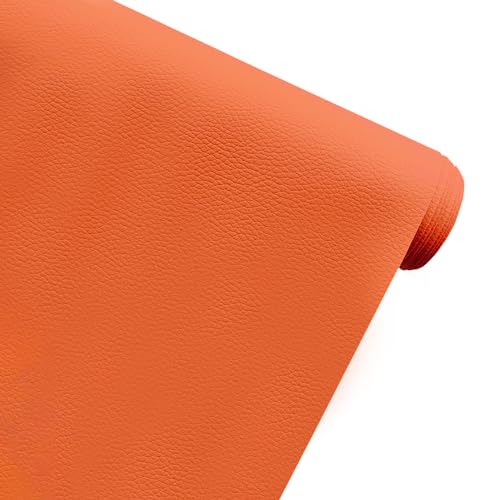 Leder Reparatur Set, Kunstleder Selbstklebend, 40x120cm Lederflicken Selbstklebend, Kunstleder Reparaturset Für Couch, Sofa, Jacken, Autositze Zubehör (Orange, 40x120cm) von IGTOPS