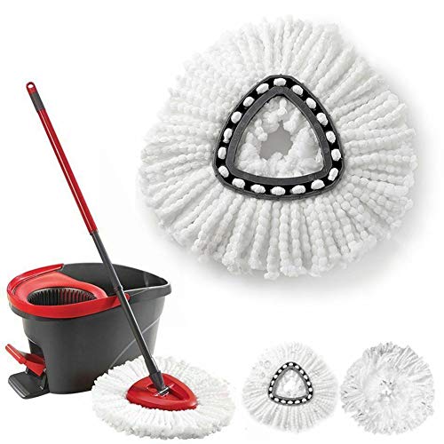 Mikrofaser Wischmopp Ersatzkopf für Easy-Wring & Clean Twist Disc Mop/Clean Spin Mop, Bodenwischer, Turbo Mop Wischmopp Ersatzbezug (3pcs) von IGTOPS