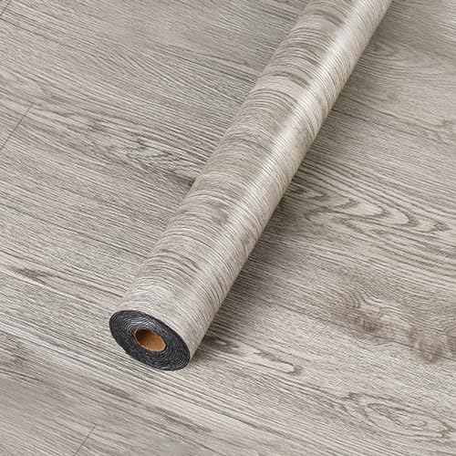 PVC Bodenbelag Selbstklebende, Holz Vinylboden Bodenfliesen, Verdickter 0.15cm Rutschfeste Wasserdicht Vinyl-Fußböden, Laminat Fliesen Selbstklebend, 40x300cm, 1.2m² (Grau Holz) von IGTOPS