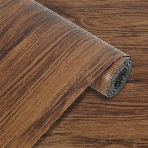 PVC Bodenbelag Selbstklebende, Holz Vinylboden Bodenfliesen, Verdickter 0.15cm Rutschfeste Wasserdicht Vinyl-Fußböden, Laminat Fliesen Selbstklebend, 40x300cm, 1.2m² (Braun Holz) von IGTOPS