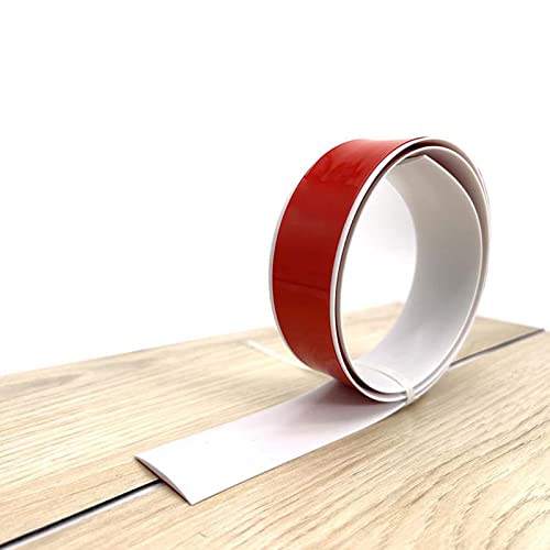 PVC Selbstklebend Abdeckleiste 1/3/10M Übergangsprofil Wasserdicht Selbstklebend,Übergangsschiene Abschlussprofil,Gummi Wandsockelleiste,Boden Teppich Laminat (Weiß, 1M) von IGTOPS