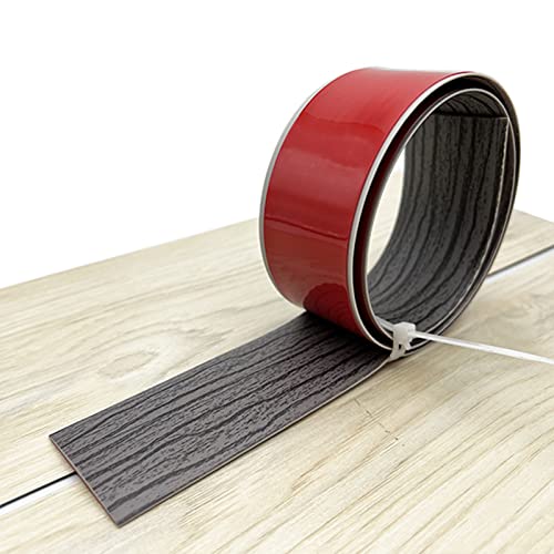 PVC Selbstklebend Abdeckleiste 1/3/10M Übergangsprofil Wasserdicht Selbstklebend,Übergangsschiene Abschlussprofil,Gummi Wandsockelleiste,Boden Teppich Laminat (Dunkelgraues, 10M) von IGTOPS