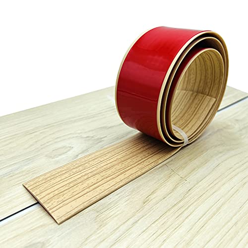 IGTOPS PVC Selbstklebend Abdeckleiste 1/3/10M Übergangsprofil Wasserdicht Selbstklebend,Übergangsschiene Abschlussprofil,Gummi Wandsockelleiste,Boden Teppich Laminat (Eichenfarbe, 10M) von IGTOPS