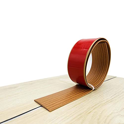 PVC Selbstklebend Abdeckleiste 1/3/10M Übergangsprofil Wasserdicht Selbstklebend,Übergangsschiene Abschlussprofil,Gummi Wandsockelleiste,Boden Teppich Laminat (Gelbe Eiche, 10M) von IGTOPS