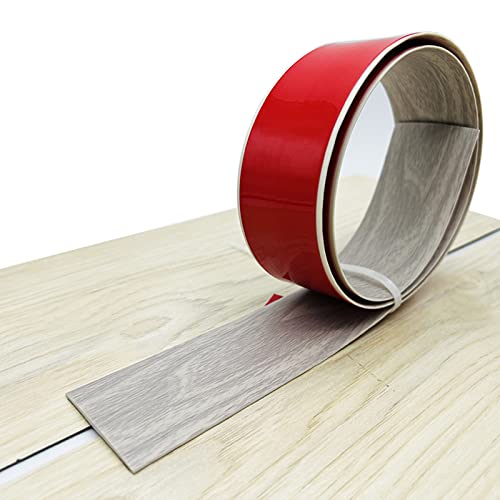 PVC Selbstklebend Abdeckleiste 1/3/10M Übergangsprofil Wasserdicht Selbstklebend,Übergangsschiene Abschlussprofil,Gummi Wandsockelleiste,Boden Teppich Laminat (Hellgraues, 10M) von IGTOPS