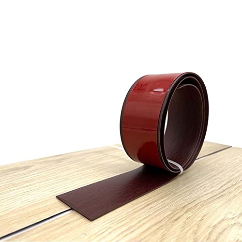 PVC Selbstklebend Abdeckleiste 1/3/10M Übergangsprofil Wasserdicht Selbstklebend,Übergangsschiene Abschlussprofil,Gummi Wandsockelleiste,Boden Teppich Laminat (Roteiche, 10M) von IGTOPS
