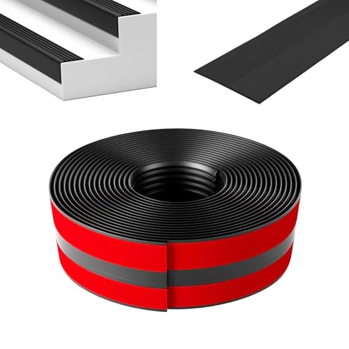 PVC Winkelprofil Kunststoff Selbstklebend Kantenschutz Eckenschutz Eckleiste Winkelleiste Treppen-Kantenschutz (Schwarz, 100mm*40mm *5M) von IGTOPS