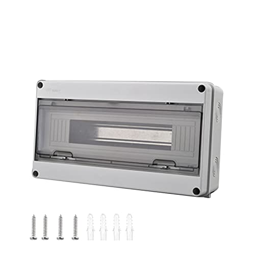 Sicherungskasten Aufputz, IP65 Waterproof,Verteilerkasten Aufputz,mit Tür 1-reihig für 18Module, Messingklemmen,für Garten oder Außenbereichen (1-reihig 18 Module) von IGTOPS