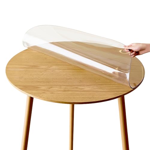 Tischfolie rund transparent mit abgeschrägte Kante | Hochglanz Tischdecke Tischschutz Originale Folie für Ihren Tisch 1,5mm, Größe wählbar (110 cm) von IGTOPS