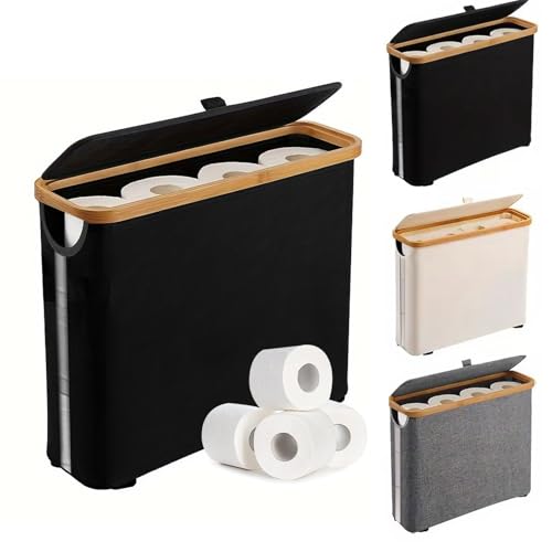 Toilettenpapier Aufbewahrungskorb, Badezimmer Klopapier aufbewahrung aus Bambus&Baumwolle Geflochten, Aufbewahrungsschrank Badezimmer Organizer, Toilettenpapier Aufbewahrungsbehälter Toilettenpapier Aufbewahrungskorb, Badezimmer Klopapier aufbewahrung aus Bambus&Baumwolle Geflochten, Aufbewahrungsschrank Badezimmer Organizer, Toilettenpapier Aufbewahrungsbehälter von IGTOPS