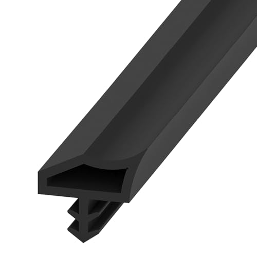 Türdichtung, Flügelfalzdichtung Haustürdichtung Türanschlagdichtung Zimmertürdichtung für Türspalten innerhalb von 2,5 mm-8mm (Schwarz, 12mm* 5m) von IGTOPS