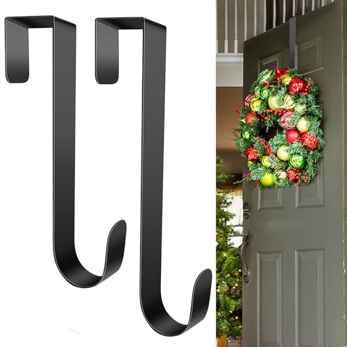 Türhaken zum Einhängen Innenseite,Kranz Aufhänger Türhaken für Weihnachten Tür,Schwarze Kleiderhaken für Tür innen,Platzsparende Türgarderobe für Rückseite der Tür,Schwarzer Metallhaken (31cm, 2Stück) Türhaken zum Einhängen Innenseite,Kranz Aufhänger Türhaken für Weihnachten Tür,Schwarze Kleiderhaken für Tür innen,Platzsparende Türgarderobe für Rückseite der Tür,Schwarzer Metallhaken (31cm, 2Stück) von IGTOPS