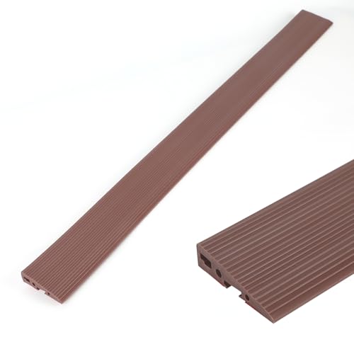 Türschwellenrampe, 90x7.5x2cm/1.5cm Selbstklebend Schwellenrampe mit Kabelkanal, rutschfeste Rollstuhlrampe aus Vollgummi für Rollstuhl, Saugroboter, E Scooter (Braun, 90 x 7.5 x 1.5cm) von IGTOPS