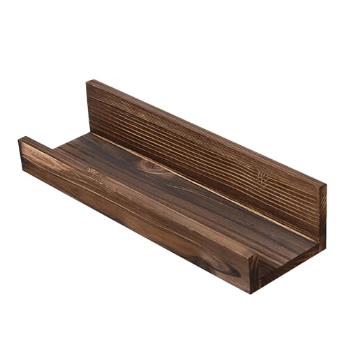 Wandregal, Holz Schweberegal ohne Bohren,U-Form Wandboard,Rustikales Hängeregal für Wohnzimmer,Wood Wedge,Bilderleiste Holz mit Einer Lippe, Massiv Bilderleiste Holz für Küche, Wohnzimmer (1er Set) von IGTOPS