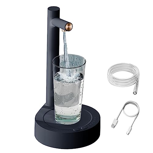 Wasserspender USB, Elektrischer Desktop Wasserflaschenspender, Wasserspender USB Wasserflaschen Pumpe, 6 Kapazitäten Elektrische Trinkwasserpumpe (Dark Blue) von IGTOPS