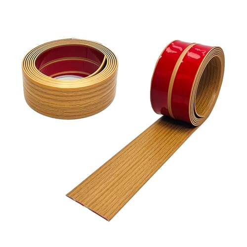 Weichsockelleiste, 3 m PVC Winkelprofil Kunststoff Selbstklebend für Küche und Badezimmer, Selbstklebende Abschlussleiste, Flexible Knickleiste, Fugendichtungsband (Gelbe Holzmaserung, 30 x 30 mm) von IGTOPS
