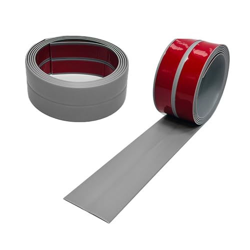 Weichsockelleiste, 3 m PVC Winkelprofil Kunststoff Selbstklebend für Küche und Badezimmer, Selbstklebende Abschlussleiste, Flexible Knickleiste, Fugendichtungsband (Grau, 20 x 20 mm) von IGTOPS