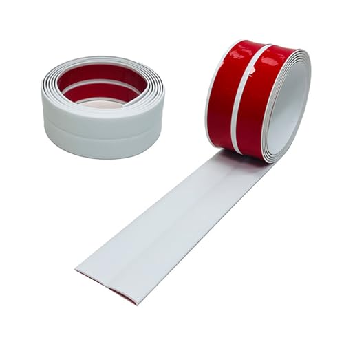 Weichsockelleiste, 3 m PVC Winkelprofil Kunststoff Selbstklebend für Küche und Badezimmer, Selbstklebende Abschlussleiste, Flexible Knickleiste, Fugendichtungsband (Weiß, 20 x 20 mm) von IGTOPS