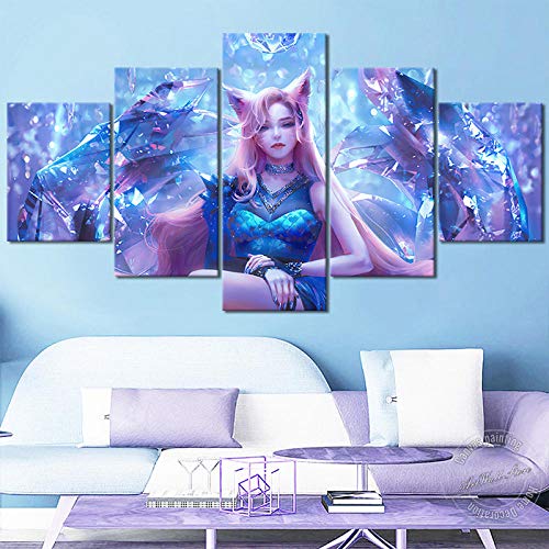 IGZAKER KDA All Out Ahri Leinwand Malerei LOL Spiel Poster Sexy Mädchen Wandkunst Bild Home Decor Spiel Figur 30x40 30x60 30x80cm (kein Rahmen) von IGZAKER
