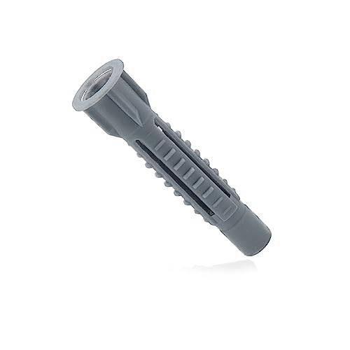 200x Megadübel 6mm M6 mit Kragen Nylon Dübel 6x40 grau Schrauben 4,0-5,0mm bauen von IGcon