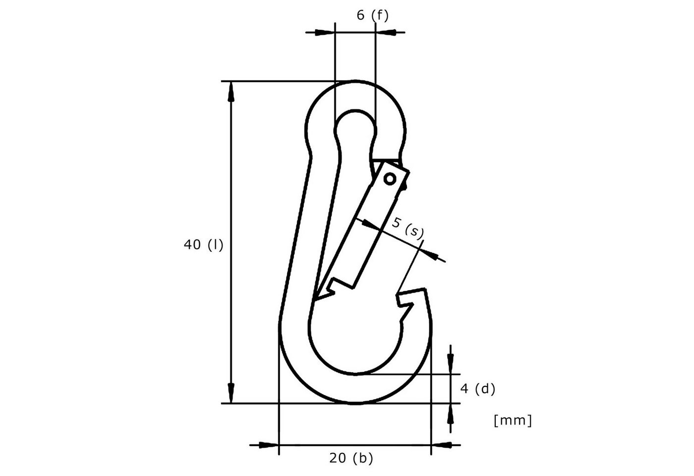 IGcons Karabiner 50x Karabinerhaken 4x40 Edelstahl A4 Festigkeitsklasse 70 DIN 5299, (50 St), mit Haken am Schnappverschluss von IGcons