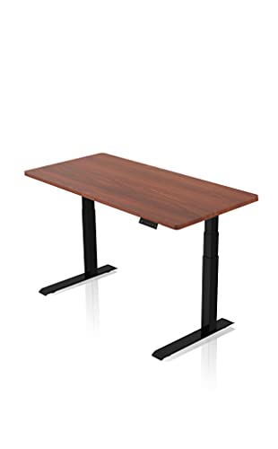 - AGIL - Elektrisch Höhenverstellbarer Schreibtisch - Schwarzes Premium Gestell mit Doppelmotor & Walnuss Tischplatte - 160x80 cm - Memory Funktion - Ergonomischer Sitz-steh-Schreibtisch von IH Engineering BV
