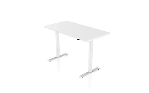 - AGIL - Elektrisch Höhenverstellbarer Schreibtisch - Weißes Gestell mit Einzelmotor & Weißer Tischplatte - 140 x 70 cm - stufenlos verstellbar - Ergonomischer Sitz-steh-Schreibtisch - AGIL - Elektrisch Höhenverstellbarer Schreibtisch - Weißes Gestell mit Einzelmotor & Weißer Tischplatte - 140 x 70 cm - stufenlos verstellbar - Ergonomischer Sitz-steh-Schreibtisch von IH Engineering BV