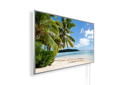 Infrarotheizung mit Bild – Bildmotiv – TÜV SÜD - 1200 Watt Bildheizung - Weißer Rahmen (40. Insel Palme) von IH Engineering BV