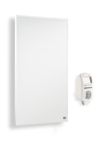 Infrarot Heizung mit Digitalthermostat 600 Watt Elektroheizung mit Stecker für Steckdose - 5 Jahre Herstellergarantie- Elektroheizung mit Überhitzungsschutz - geprüft auf Sicherheit von IH Engineering BV