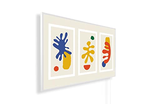 Infrarotheizung mit Bild – Kinderzimmer Bildmotive – TÜV SÜD - 600 Watt Bildheizung + Smart Thermostat + Könighaus APP - Weißer Rahmen (06. Kritzelei) von IH Engineering BV
