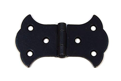2 Stücke 85x50 mm Scharniere Eisen Alt Beschläge im restaurierungsshop Antik Schwarz Veraltete Vintage Schabby Möbelband von IHC