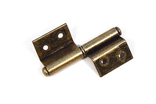 4 Stücke 70x28mm Eisenscharniere zwei Blätter rechteckige Tür Scharnier Alt Gold Möbel Antik Restaurierungsshop Veraltete Beschläge Vintage Schabby Möbelband Links von IHC