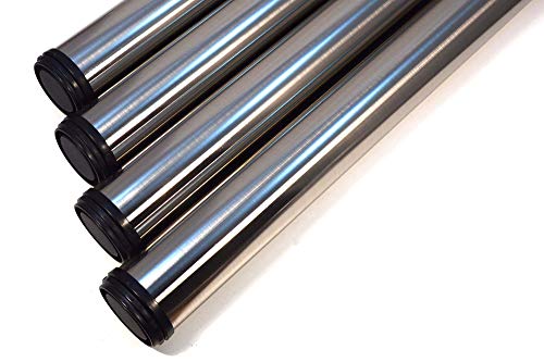 4 x Tischfuß | Höhe 710-740 mm höhenverstellbar | Ø60 mm Edelstahl Tischbeine Möbelfuß Verstellfuß | Möbel Fuß Füße Schreibtischbeine | Inox von IHC