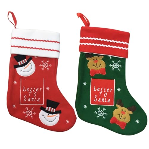 IHCEMIH 2 Stück Weihnachtsstrumpf, Nikolausstrumpf für Weihnachtsdeko Nikolausstiefel zum Befüllen Weihnachtsocken für Weihnachten Kamin Deko Geschenke Schneemann Ren IHCEMIH 2 Stück Weihnachtsstrumpf, Nikolausstrumpf für Weihnachtsdeko Nikolausstiefel zum Befüllen Weihnachtsocken für Weihnachten Kamin Deko Geschenke Schneemann Ren von IHCEMIH