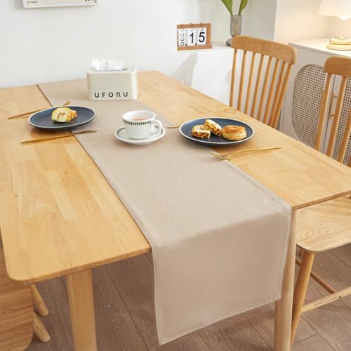 IHCEMIH Tischläufer Frühling, Läufer Tisch Modern 180 x 30 cm Wasserabweisend Tischdeko Abwaschbar Tischdecke Table Runner Esstisch Dekoration für Party Küche Urlaub Khaki von IHCEMIH