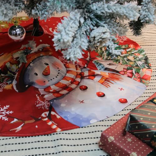 IHCEMIH Weihnachtsbaum Decke Christbaumdecke Rock Rot Groß Teppich Rund Schneeflocke Schneemann Weihnachtsbaumständer Abdeckung Weihnachtsdeko Weihnachtsbaumdecke Tannenbaum Unterlage 90cm IHCEMIH Weihnachtsbaum Decke Christbaumdecke Rock Rot Groß Teppich Rund Schneeflocke Schneemann Weihnachtsbaumständer Abdeckung Weihnachtsdeko Weihnachtsbaumdecke Tannenbaum Unterlage 90cm von IHCEMIH