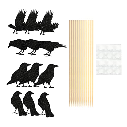 12PCS Halloween Krähe Kuchen Einsatz Urlaub Party Geburtstag Dekoration Karteneinsatz Zahnstocher Einsatz Event Planer Organizer Party (schwarz, Einheitsgröße) von IHEHUA