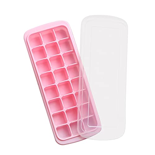 24 Würfel Silikon Eiswürfelform Silikon Eiswürfelform für Gefrierschrank Jelly Cubes Tray Harzschale (Pink, Einheitsgröße) von IHEHUA