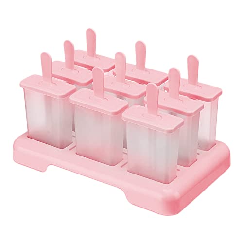 9 Stück/1 rundes Eis-Set mit Deckel-Tablett DIY Küche Esszimmer Bar Popsicle Formen Silikon Eisformen Kuchen Blech Pan 18 x 13 von IHEHUA