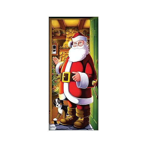 Before Christmas Outdoor Decorations Christmas Door Cover Decoration Cloth Christmas Door Cover Door Hanging New Year Party Decoration Door Cover Tapestry Gnome Glitter (N, A) von IHEHUA