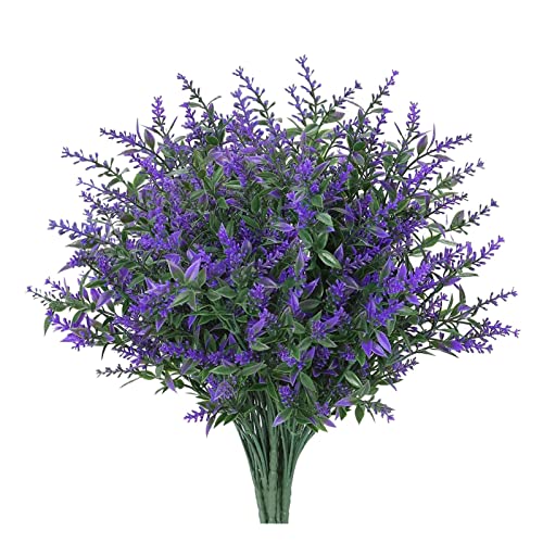 IHEHUA 8 Bündel bunte Dekoration künstliche Lavendel Blumen Outdoor Blumen für Dekoration Faux Blumen Vase (lila, Einheitsgröße) von IHEHUA